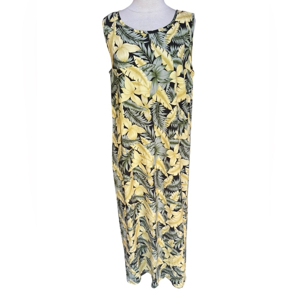 1980s/90s Marsh Landing 100% Rayon Hawaiian Print Maxi Dress